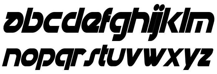 Datacron Condensed Bold Italic Font LOWERCASE