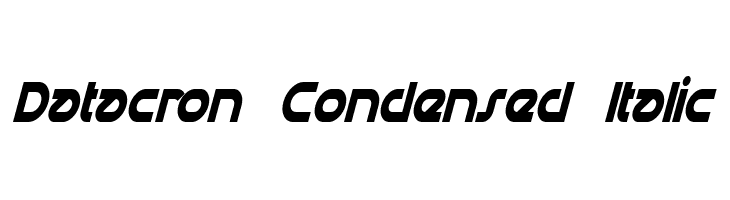 Datacron Condensed Italic  免费字体下载