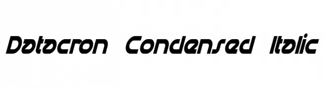 Datacron Condensed Italic  Frei Schriftart Herunterladen