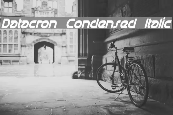 Datacron Condensed Italic フォント examples