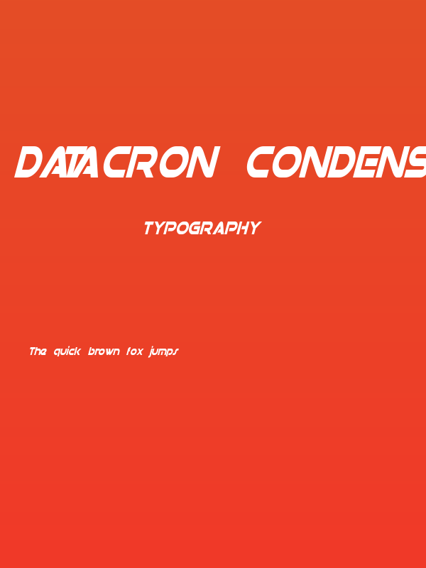 Datacron Condensed Italic Poster