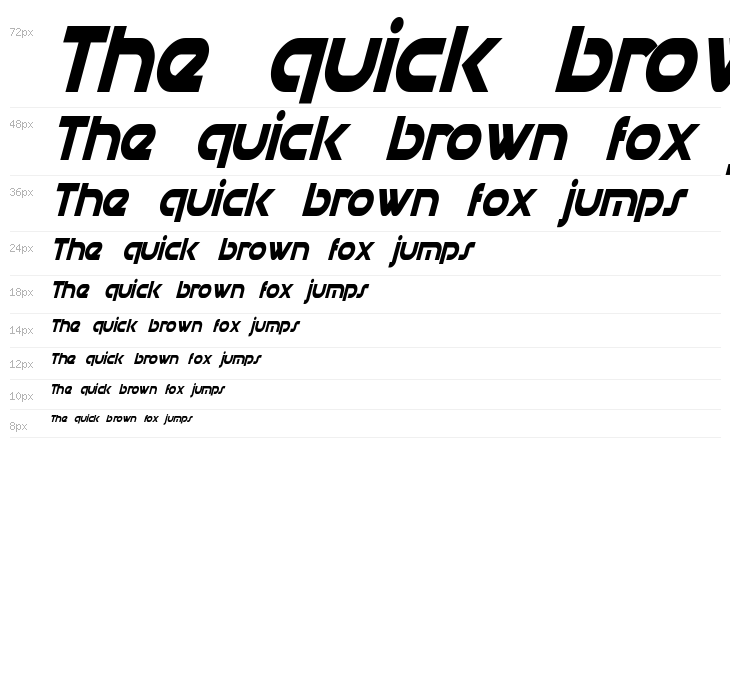 Datacron Condensed Italic Waterfall