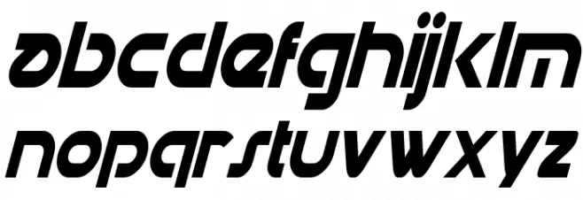Datacron Condensed Italic 字体 小写