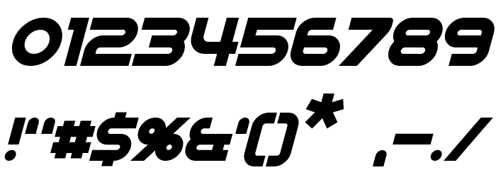 Datacron Italic Font OTHER CHARS