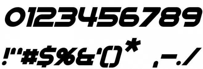 Datacron Italic Font OTHER CHARS