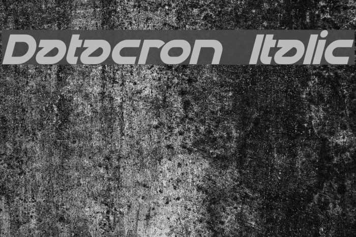 Datacron Italic Font examples