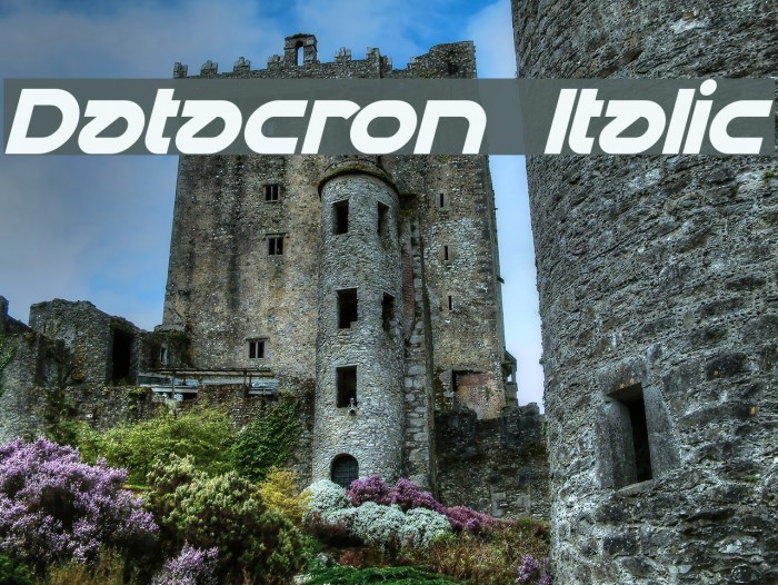 Datacron Italic Font examples