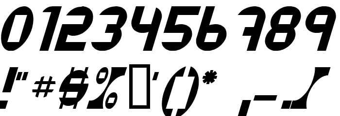Datacut Italic Font OTHER CHARS