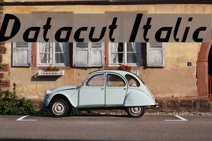Datacut Italic Font examples