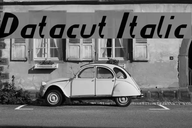 Datacut Italic Font examples