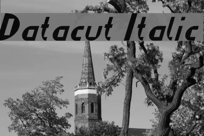 Datacut Italic Font examples