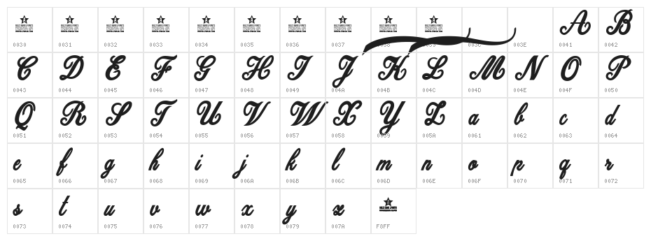 Dattermatter Bold Persoinal Use Regular Character Map