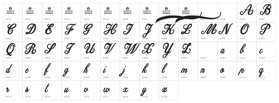 Dattermatter Personal Use Regular Character Map