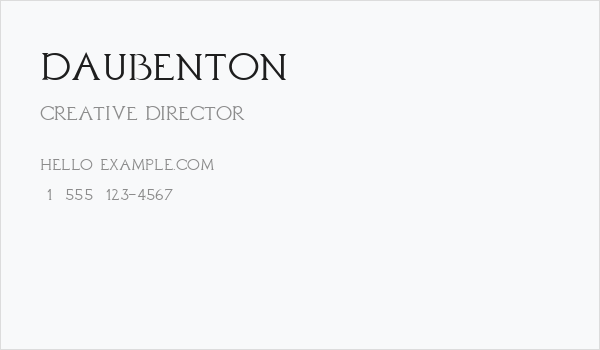 Daubenton Business Card