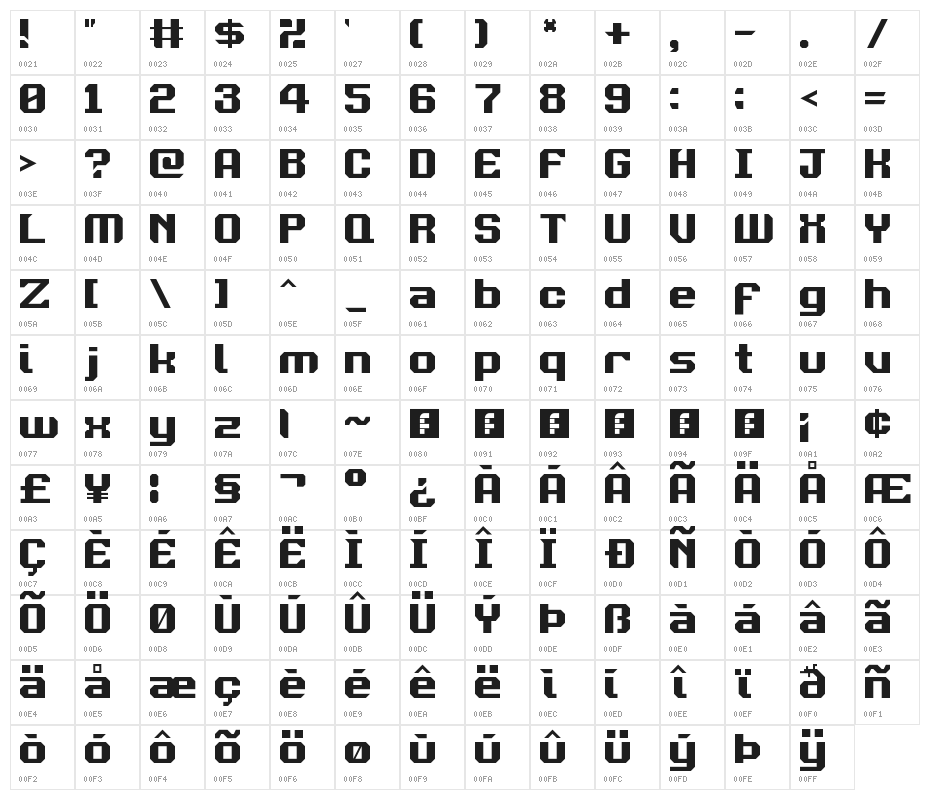 DavaxiMukam Regular Character Map