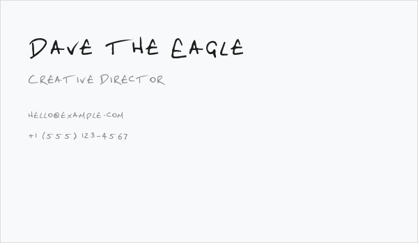 Dave the Eagle Business Card