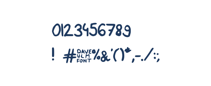 DaveUlmFont Other Characters