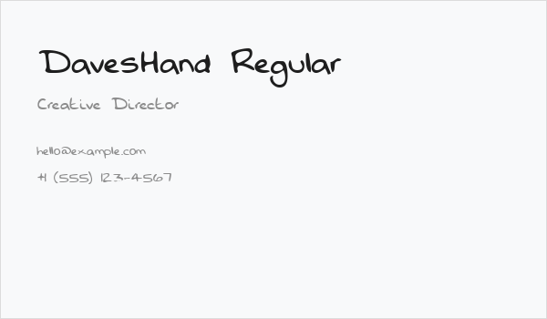 DavesHand Regular Business Card