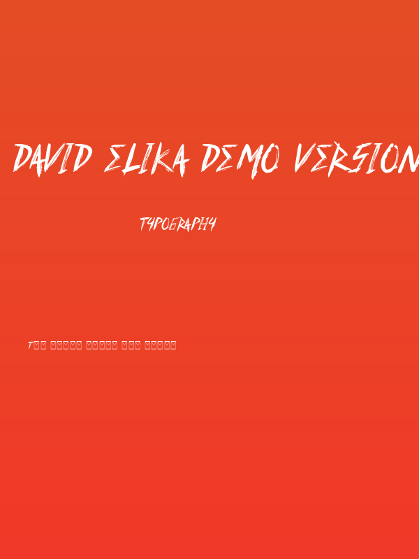 David Elika Demo Version Poster