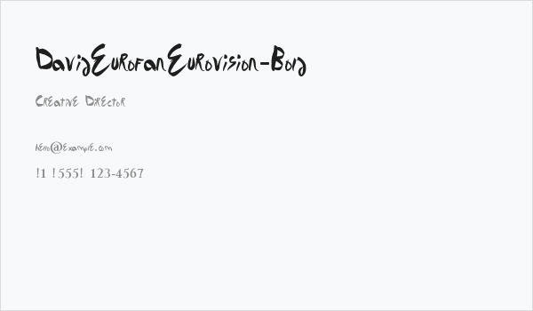 DavidEurofanEurovision-Bold Business Card