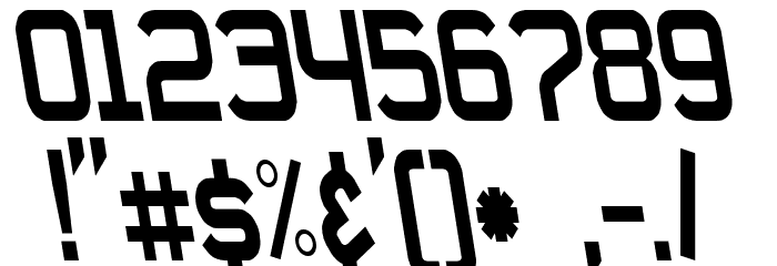 Daville Condensed Rev Slanted Font OTHER CHARS