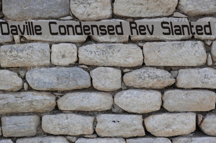 Daville Condensed Rev Slanted Font examples
