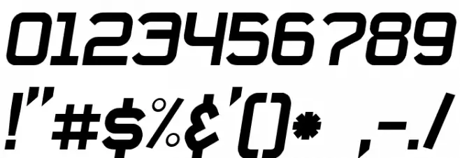 Daville Slanted Font OTHER CHARS