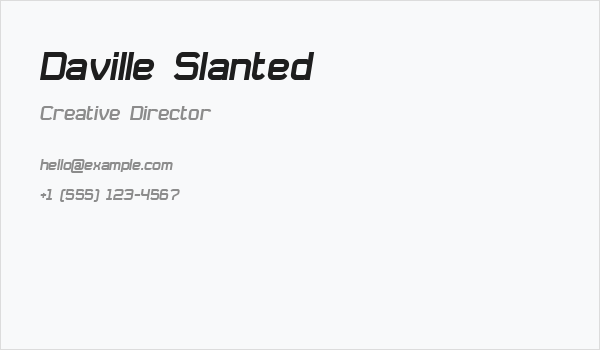 Daville Slanted Business Card