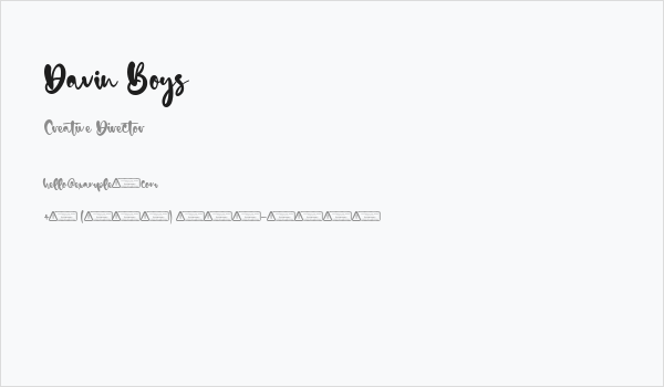 Davin Boys Business Card