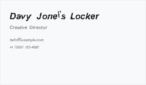 Davy Jone's Locker Business Card