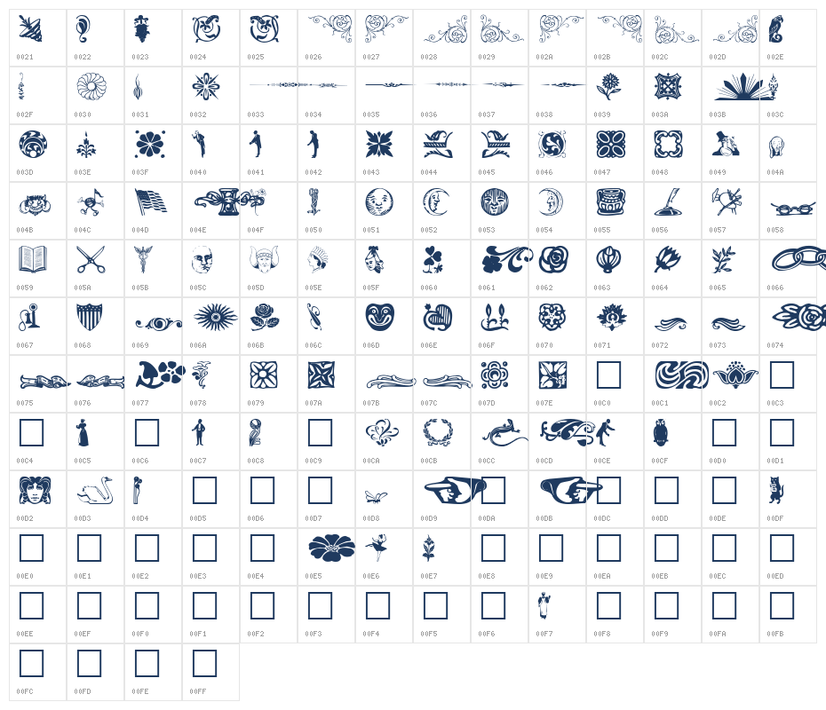 DavysDingbats Character Map