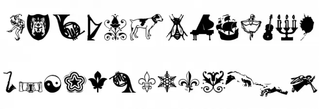 DavysOtherDingbats Caratteri MAIUSCOLE