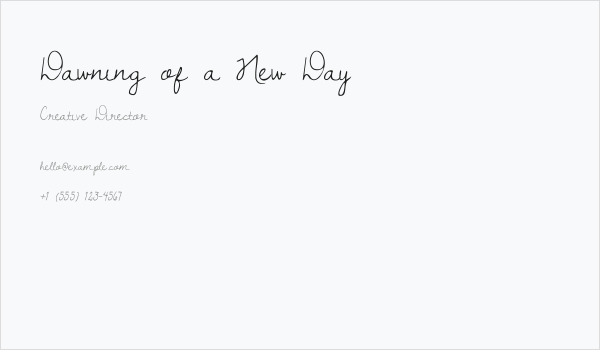 Dawning of a New Day Business Card