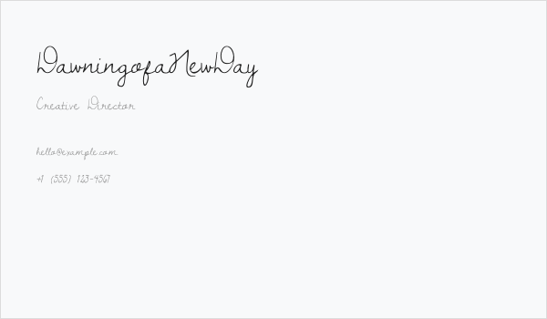 DawningofaNewDay Business Card