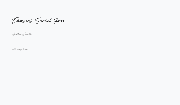 Dawsons Script Free Business Card