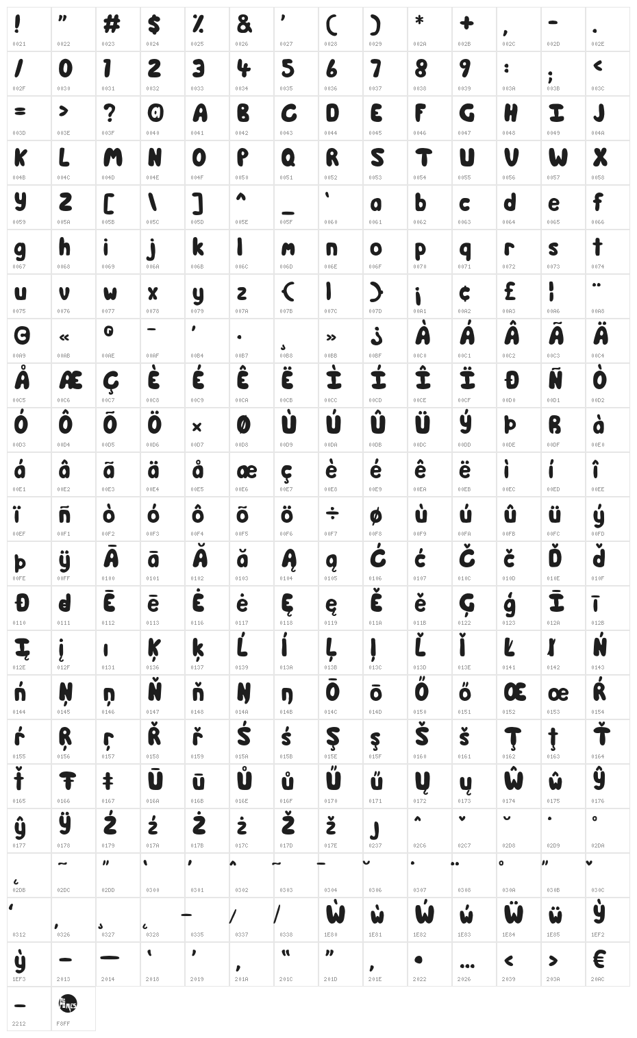 Day Care Regular Character Map