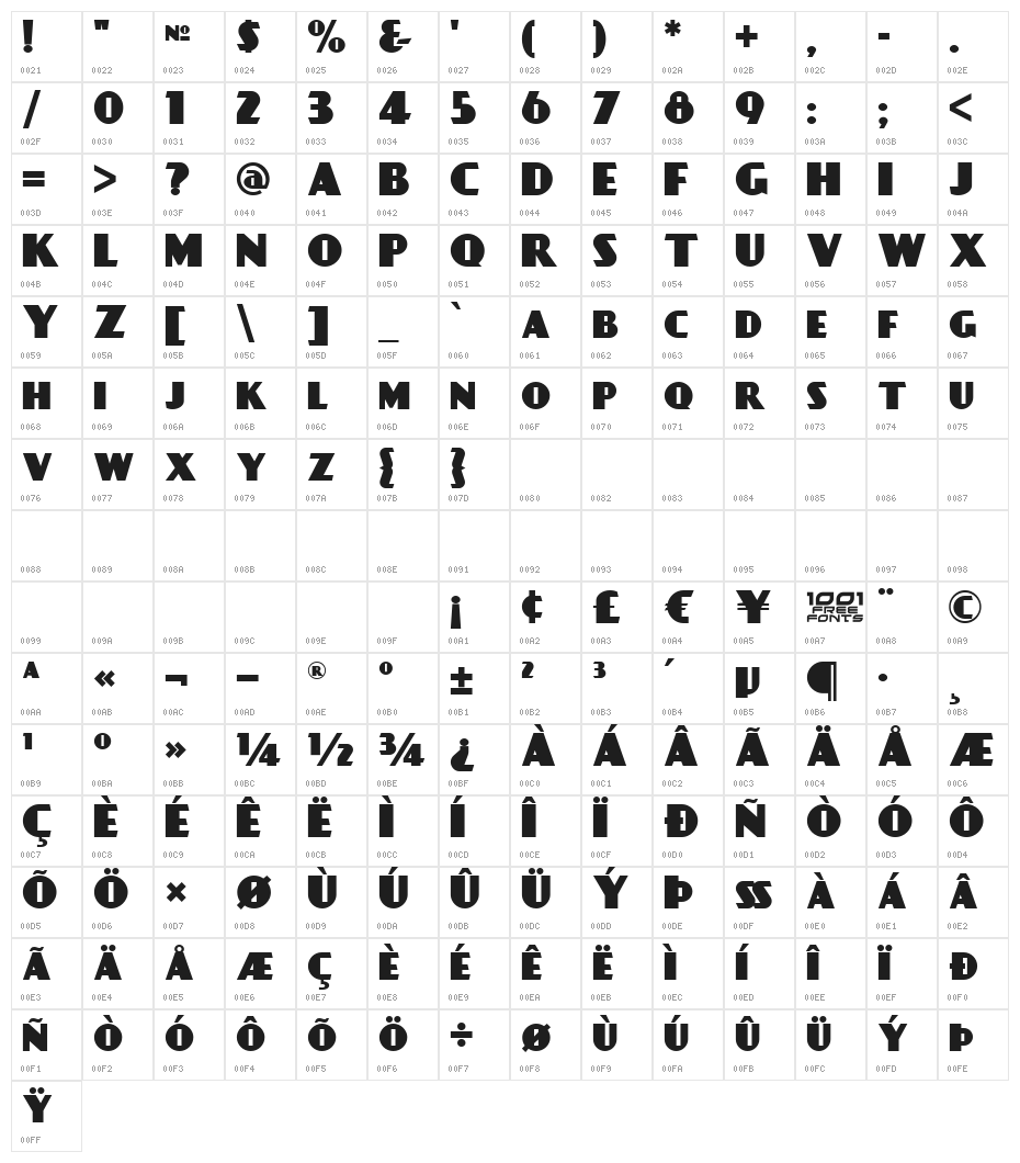 Day Poster Black NF Character Map