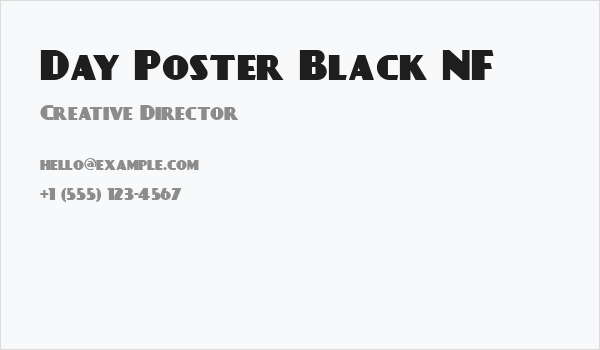 Day Poster Black NF Business Card