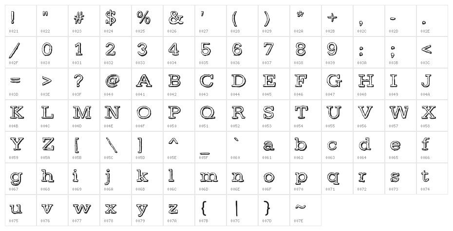 DayLight Character Map