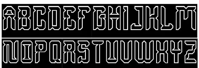 Dayak Shield-Hollow-Inverse Polices MAJUSCULES