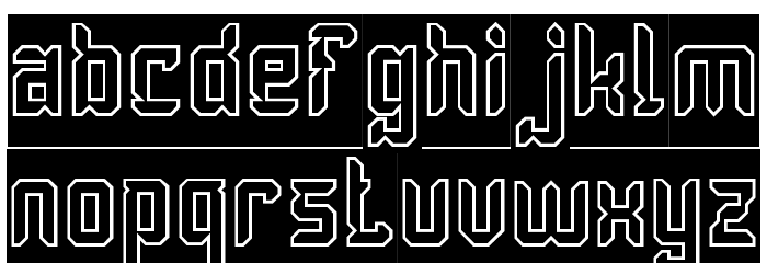Dayak Shield-Hollow-Inverse Font LOWERCASE