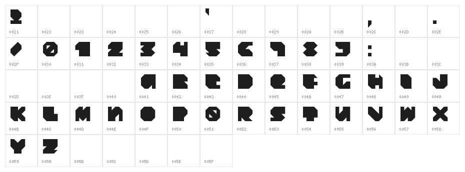 Daydream Daily Character Map