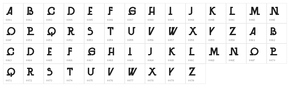 Daydream Regular Character Map