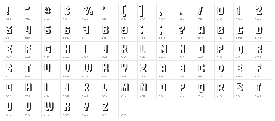 Dayger Regular Character Map