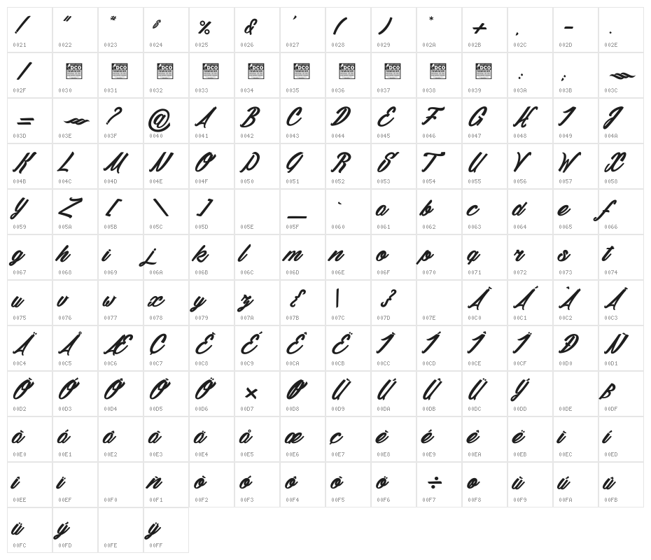 Daylight&Moonlight light 2_PersonalUseOnly Character Map