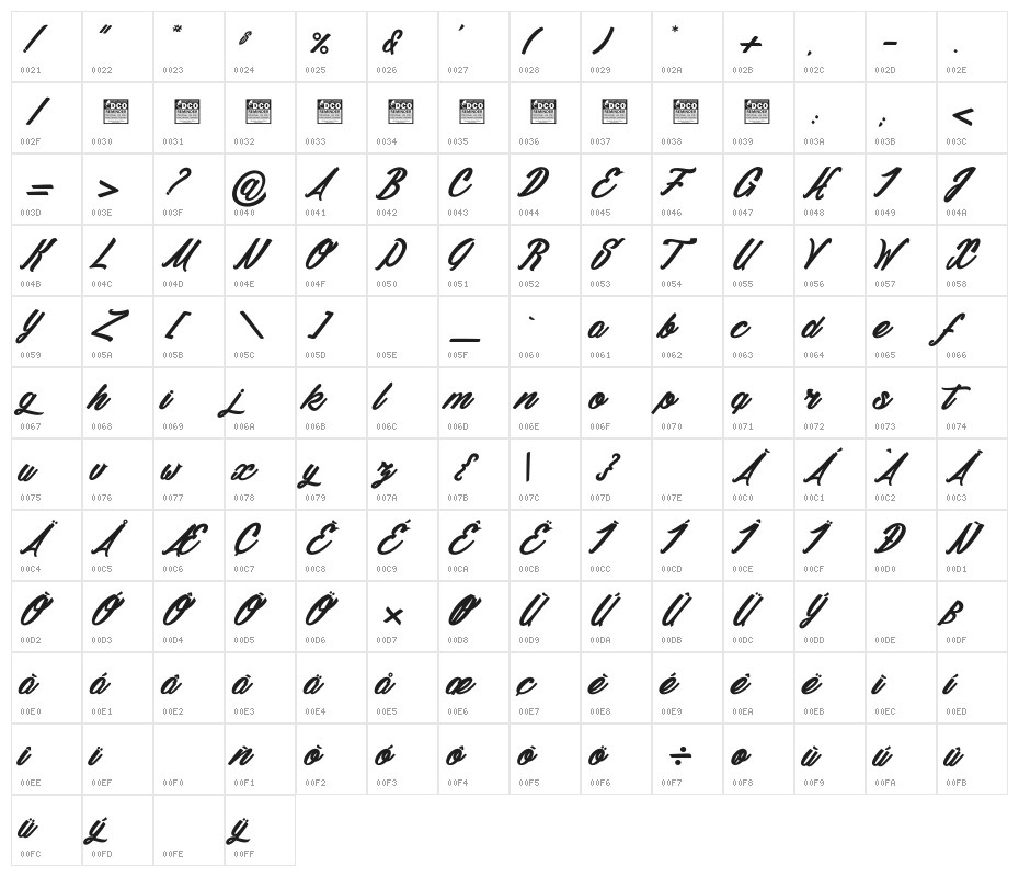 Daylight&Moonlight light_PersonalUseOnly Character Map
