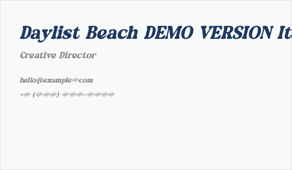 Daylist Beach DEMO VERSION Italic Business Card