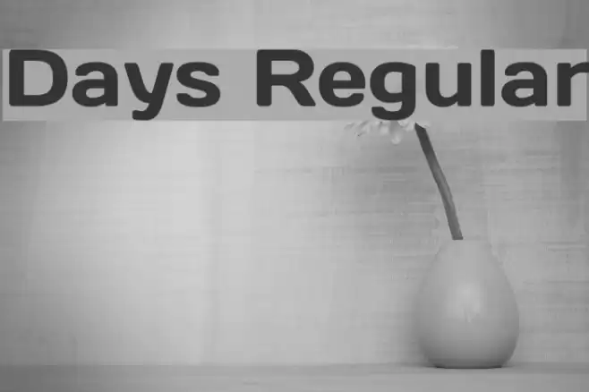 Days Regular Font examples