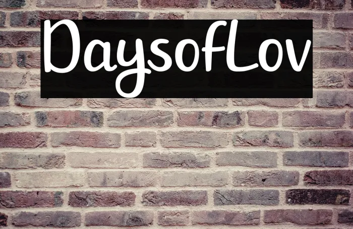 Days of Love Example 2