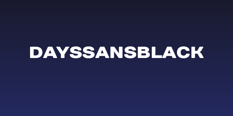 DaysSansBlack Social Header